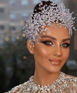 Trendy & Unique Elegant Rhinestone Leaf Motif Embellished Headband - Silver What's New