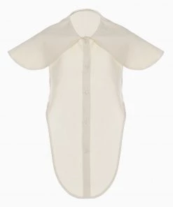 Trendy & Unique What's New Exaggerated Collar Button Down Backless Asymmetric Blouse - Cream 10 Trendy & Unique What's New Exaggerated Collar Button Down Backless Asymmetric Blouse - Cream