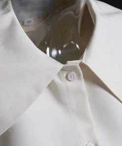 Trendy & Unique What's New Exaggerated Collar Button Down Backless Asymmetric Blouse - Cream 11 Trendy & Unique What's New Exaggerated Collar Button Down Backless Asymmetric Blouse - Cream