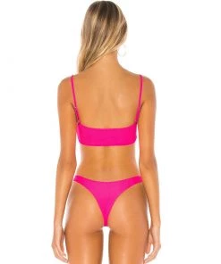 Trendy & Unique Eye-Catching Ribbed High Leg Bralette Bikini Set - Hot Pink What's New