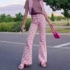 Trendy & Unique What's New Fall In Love Heart Printed High Waist Skinny Flare Pants - Pink