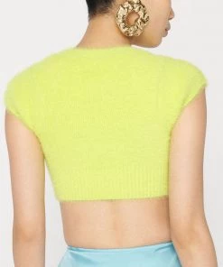 Trendy & Unique Fuzzy Letter Chain Open Front Long Sleeve Ribbed Crop Cardigan - Yellow What's New 9 Trendy & Unique Fuzzy Letter Chain Open Front Long Sleeve Ribbed Crop Cardigan - Yellow What's New