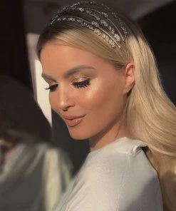 Trendy & Unique Glamorous Crystal Rhinestone Embellished Layered Headband - Silver What's New