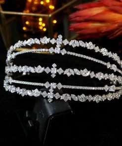 Trendy & Unique Glamorous Crystal Rhinestone Embellished Layered Headband - Silver What's New 7 Trendy & Unique Glamorous Crystal Rhinestone Embellished Layered Headband - Silver What's New