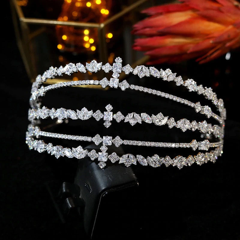 Trendy & Unique Glamorous Crystal Rhinestone Embellished Layered Headband - Silver What's New 5 Trendy & Unique Glamorous Crystal Rhinestone Embellished Layered Headband - Silver What's New