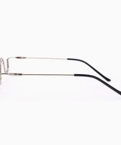 Trendy & Unique Glittering Rhinestone Wave Lensless Eyeglass Half Frame - Silver