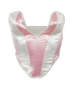 Trendy & Unique Glossy Bicolor Striped Sweetheart Neck Satin Corset Tube Top - Pink What's New 10 Trendy & Unique Glossy Bicolor Striped Sweetheart Neck Satin Corset Tube Top - Pink What's New