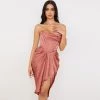 Trendy & Unique What's New Glossy Cowl Neck Satin Corset Cocktail Midi Dress - Dusty Pink 1 Trendy & Unique What's New Glossy Cowl Neck Satin Corset Cocktail Midi Dress - Dusty Pink
