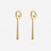 Trendy & Unique Elegant Gold-Plated Alpha Style Pendant Earrings - Gold
