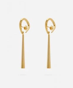 Trendy & Unique Elegant Gold-Plated Alpha Style Pendant Earrings - Gold