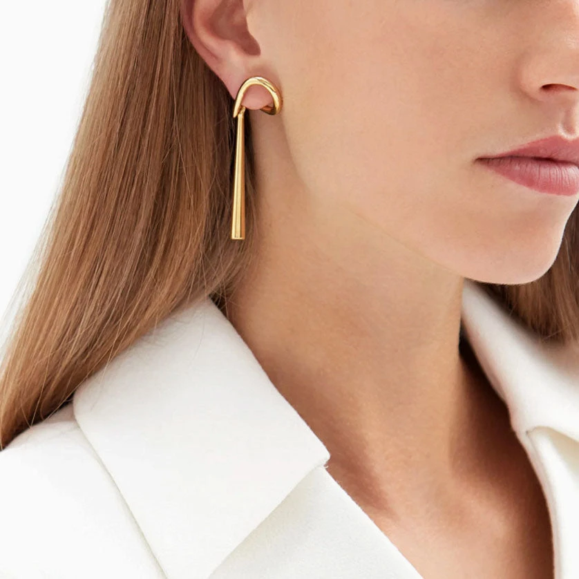 Trendy & Unique Elegant Gold-Plated Alpha Style Pendant Earrings - Gold 5 Trendy & Unique Elegant Gold-Plated Alpha Style Pendant Earrings - Gold