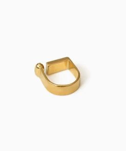 Trendy & Unique Modern Chic Gold Tone Plated Letter Shaped D-Ring - Gold What's New