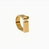 Trendy & Unique Modern Chic Gold Tone Plated Letter Shaped D-Ring - Gold What's New