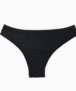 Trendy & Unique What's New Comfy Solid Color High Cut Scrunch Brazilian Bikini Bottom - Black