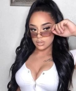 Trendy & Unique Iconic Look Rimless Rectangle Frame Tinted Sunglasses - Brown What's New