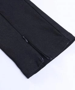 Trendy & Unique What's New Iconic Style High Waist Zipper Slit Front Skinny Pants - Black
