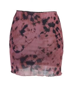 Trendy & Unique What's New Iconic Style Tie Dye Scalloped High Waist Mini Skirt - Fuchsia
