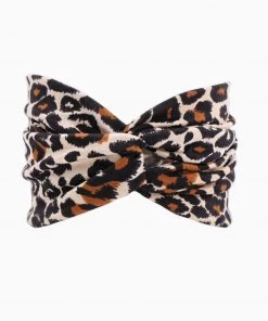 Trendy & Unique Retro Style Leopard Print Twist Trim Wide Turban Headband -Leopard