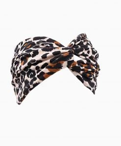 Trendy & Unique Retro Style Leopard Print Twist Trim Wide Turban Headband -Leopard