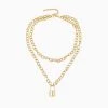 Trendy & Unique What's New Modern Lock Pendant Chain-Link Layered Necklace - Gold 2 Trendy & Unique What's New Modern Lock Pendant Chain-Link Layered Necklace - Gold