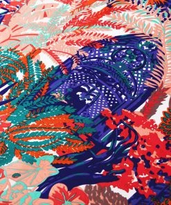 Trendy & Unique What's New Luxuriant Jungle Print Oversized Square Silk-Twill Scarf - Orange 7 Trendy & Unique What's New Luxuriant Jungle Print Oversized Square Silk-Twill Scarf - Orange