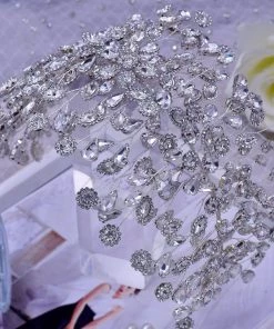 Trendy & Unique What's New Luxury Rhinestone Sunburst Waterdrop Embellished Headband - Silver