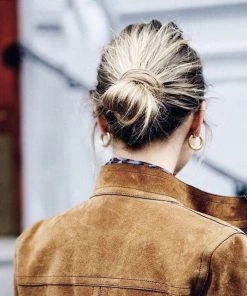 Trendy & Unique Modern Chic Plated Chunky Small Hoop Earrings - Gold