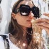 Trendy & Unique What's New Modern Chic Tinted Oversized Square Gradient Sunglasses - Black