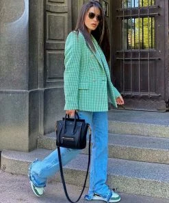 Trendy & Unique Modern Long Sleeve Lapel Collar Houndstooth Print Blazer - Green What's New 9 Trendy & Unique Modern Long Sleeve Lapel Collar Houndstooth Print Blazer - Green What's New