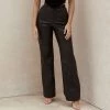 Trendy & Unique Modern Patch Pocket High Waist Straight Leg Leather Pants - Black What's New 2 Trendy & Unique Modern Patch Pocket High Waist Straight Leg Leather Pants - Black What's New