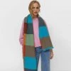 Trendy & Unique What's New Modern Rainbow Plaid Print Frayed Oversized Blanket Scarf - Multicolor