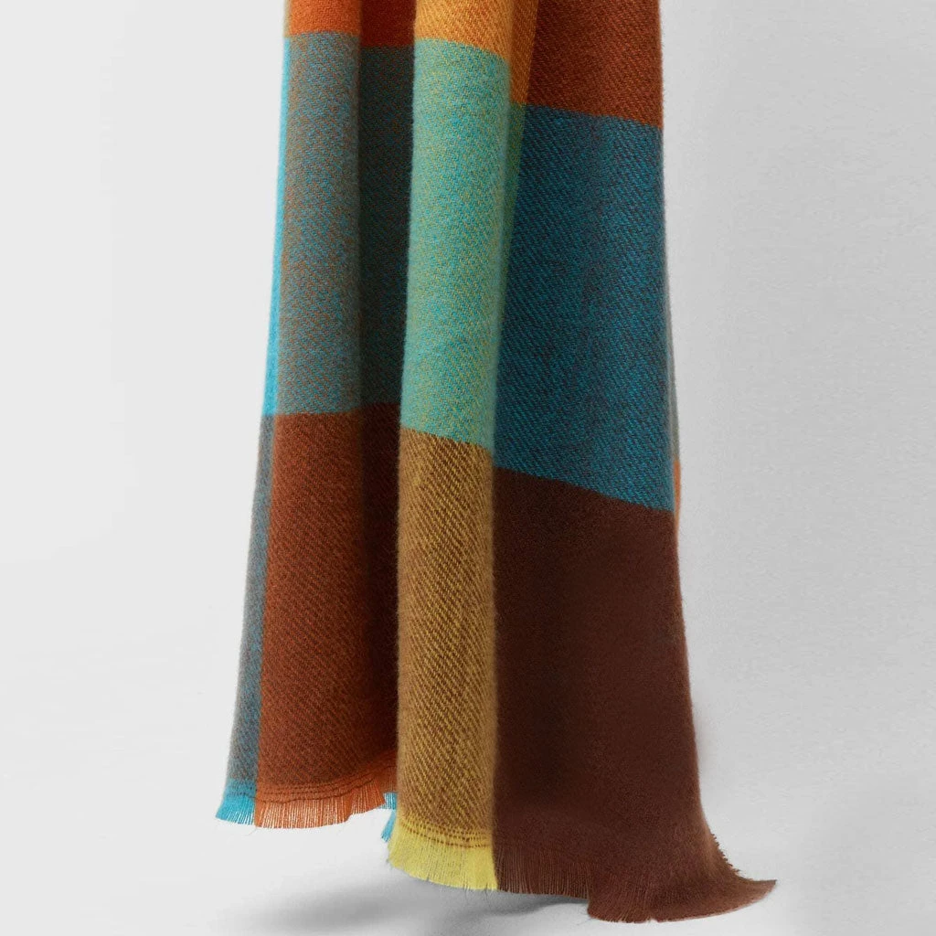 Trendy & Unique What's New Modern Rainbow Plaid Print Frayed Oversized Blanket Scarf - Multicolor 4 Trendy & Unique What's New Modern Rainbow Plaid Print Frayed Oversized Blanket Scarf - Multicolor