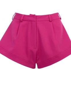 Trendy & Unique Modern Style High Waist Pleated Trim Wide Leg Shorts - Rose What's New