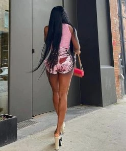 Trendy & Unique Modern Style High Waist Ruffle Wide Leg Leather Shorts - Pink What's New 11 Trendy & Unique Modern Style High Waist Ruffle Wide Leg Leather Shorts - Pink What's New