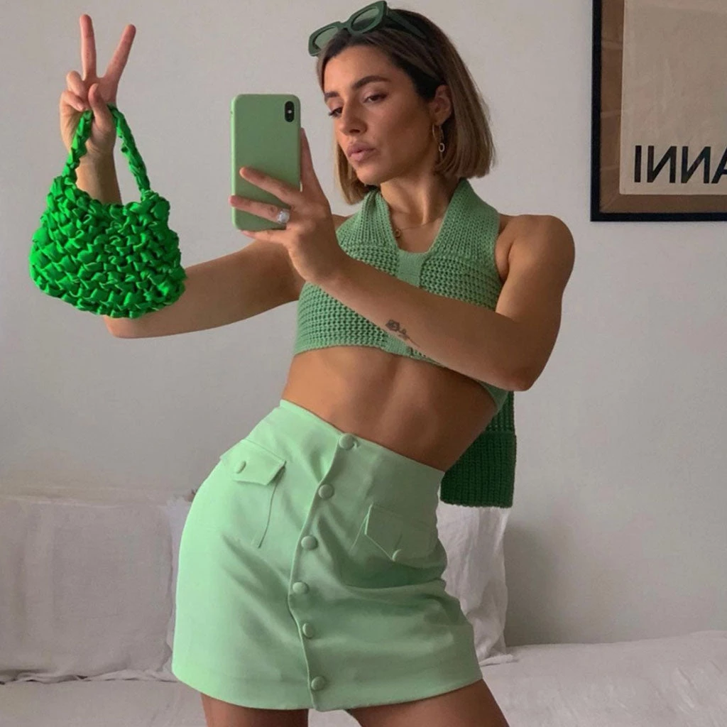 Trendy & Unique Multi-Way Bandage Tie Strap Cropped Knit Tank Top - Emerald Green What's New 4 Trendy & Unique Multi-Way Bandage Tie Strap Cropped Knit Tank Top - Emerald Green What's New