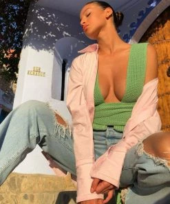 Trendy & Unique Multi-Way Bandage Tie Strap Cropped Knit Tank Top - Emerald Green What's New 9 Trendy & Unique Multi-Way Bandage Tie Strap Cropped Knit Tank Top - Emerald Green What's New