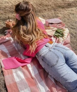 Trendy & Unique Multi-Way Bandage Tie Strap Cropped Knit Tank Top - Pink