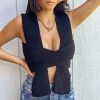 Trendy & Unique Multi-Way Bandage Tie Strap Cropped Knit Tank Top - Black What's New 2 Trendy & Unique Multi-Way Bandage Tie Strap Cropped Knit Tank Top - Black What's New