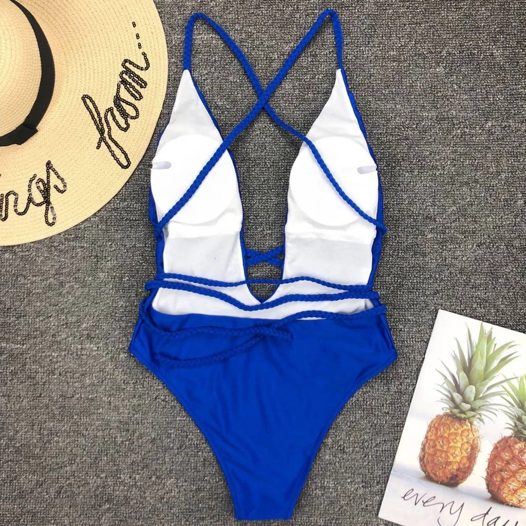 Trendy & Unique What's New Multi-Way Low Back High Leg Brazilian One Piece Swimsuit - Royal Blue 7 Trendy & Unique What's New Multi-Way Low Back High Leg Brazilian One Piece Swimsuit - Royal Blue