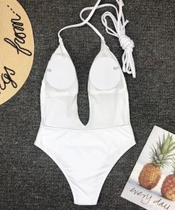 Trendy & Unique Multi-Way Low Back High Leg Brazilian One Piece Swimsuit - White 9 Trendy & Unique Multi-Way Low Back High Leg Brazilian One Piece Swimsuit - White
