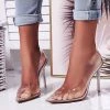 Trendy & Unique What's New Powerful Transparent Pointed Toe High Heel Suede Trim Pumps - Apricot