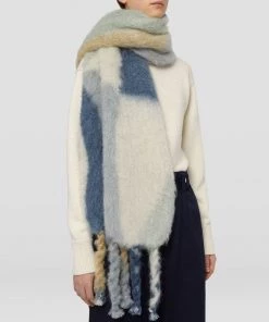 Trendy & Unique What's New Practical Rainbow Striped Braided Brushed Fringe Scarf - Multicolor