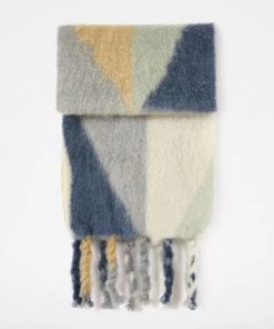 Trendy & Unique What's New Practical Rainbow Striped Braided Brushed Fringe Scarf - Multicolor