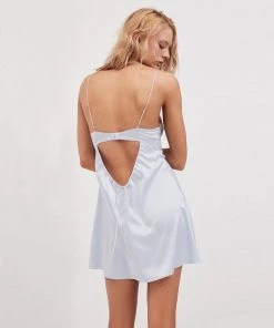 Trendy & Unique Refresh Floral Lace Frilled Bustier Satin Slip Mini Dress - Baby Blue 9 Trendy & Unique Refresh Floral Lace Frilled Bustier Satin Slip Mini Dress - Baby Blue