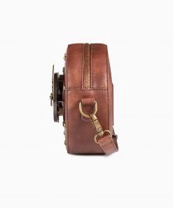 Trendy & Unique Time Fly Back Zip Top Clock Trim Round Crossbody Bag - Brown What's New