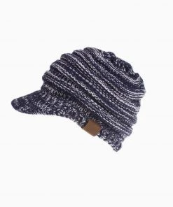 Trendy & Unique Cozy Me Up Ribbed Knit Ponytail Winter Newsboy Hat