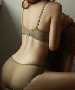 Trendy & Unique Romantic Intricate Floral Embroidered Underwired Lace Bra Set - Sage Green What's New