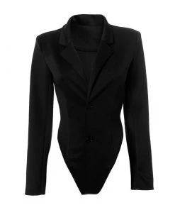 Trendy & Unique Sexy High Cut Long Sleeve Shoulder Pad Thong Bodysuit - Black What's New 8 Trendy & Unique Sexy High Cut Long Sleeve Shoulder Pad Thong Bodysuit - Black What's New