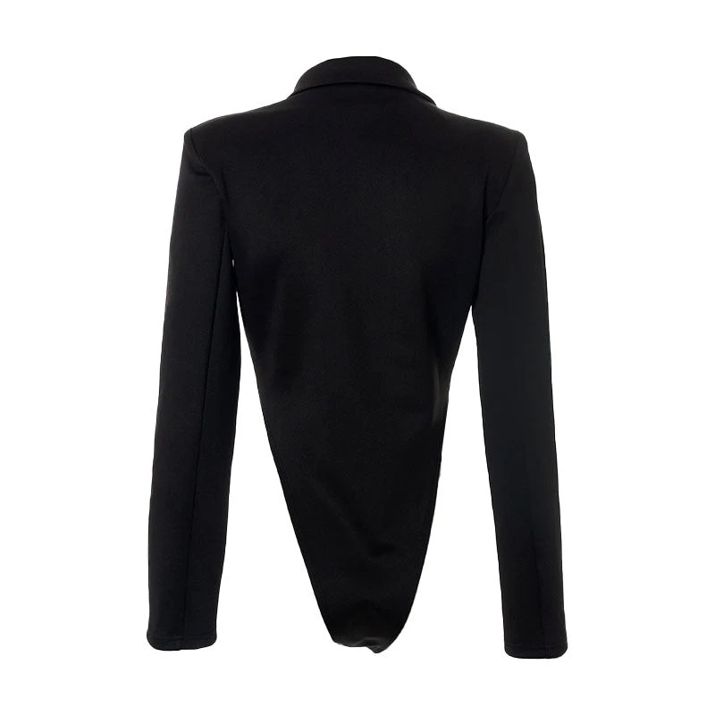 Trendy & Unique Sexy High Cut Long Sleeve Shoulder Pad Thong Bodysuit - Black What's New 6 Trendy & Unique Sexy High Cut Long Sleeve Shoulder Pad Thong Bodysuit - Black What's New