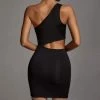 Trendy & Unique What's New Sexy One Shoulder Cut Out Bodycon Party Mini Dress - Black 2 Trendy & Unique What's New Sexy One Shoulder Cut Out Bodycon Party Mini Dress - Black